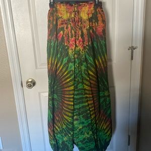 kathmandu imports tie dye ballon drop crotch pants ONE SIZE